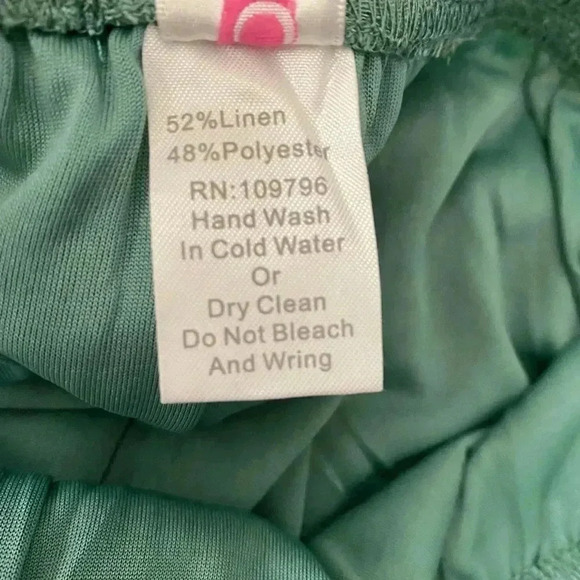 🆕Pretty Angel Linen Blend Aqua Lace-Trim Palazzo Pants S🆕 - Picture 9 of 12